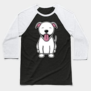 White Pitbull Baseball T-Shirt